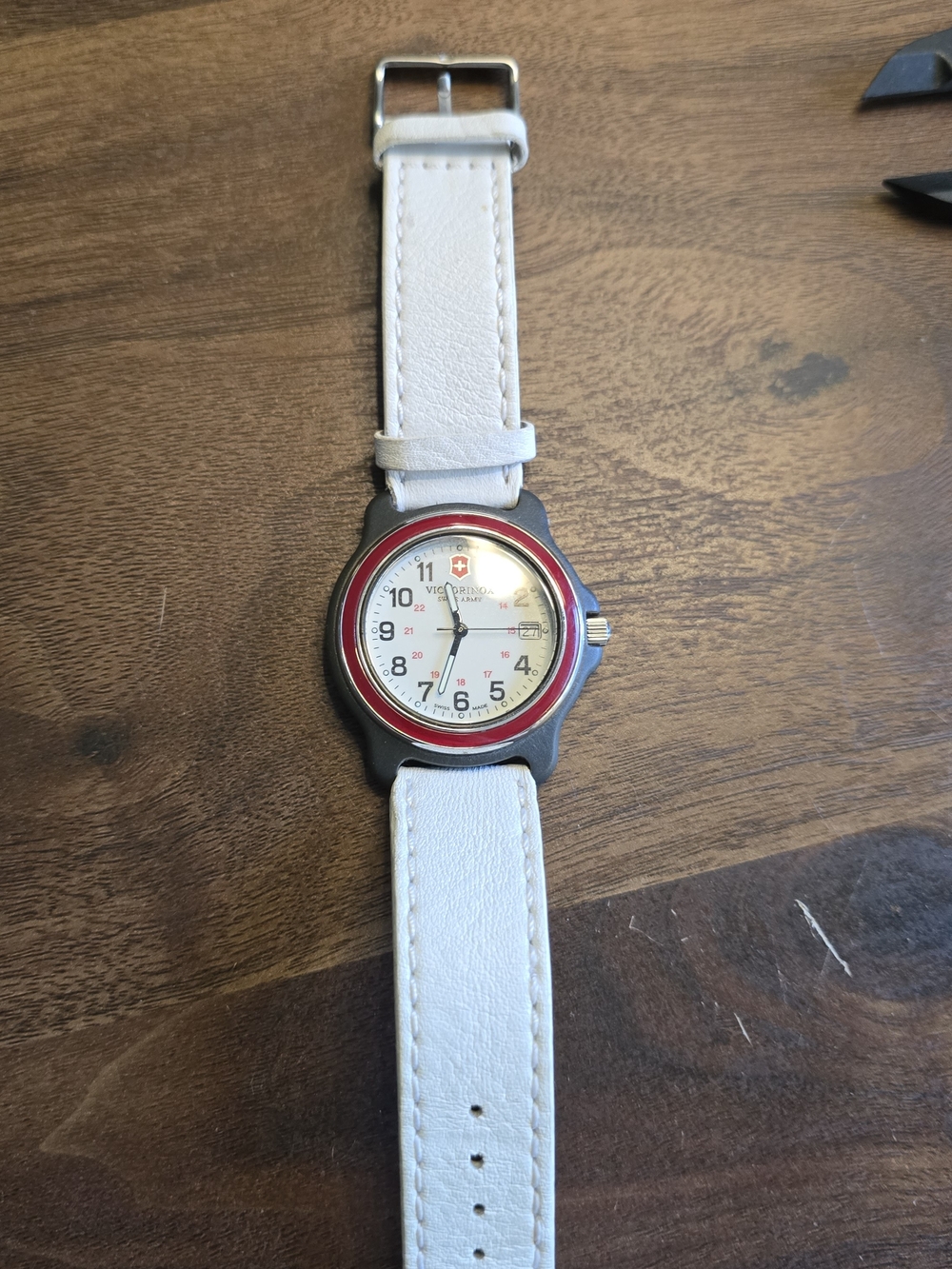 Victorinox Swiss Army White Dial Watch with Red Bezel - Picture 13 of 14
